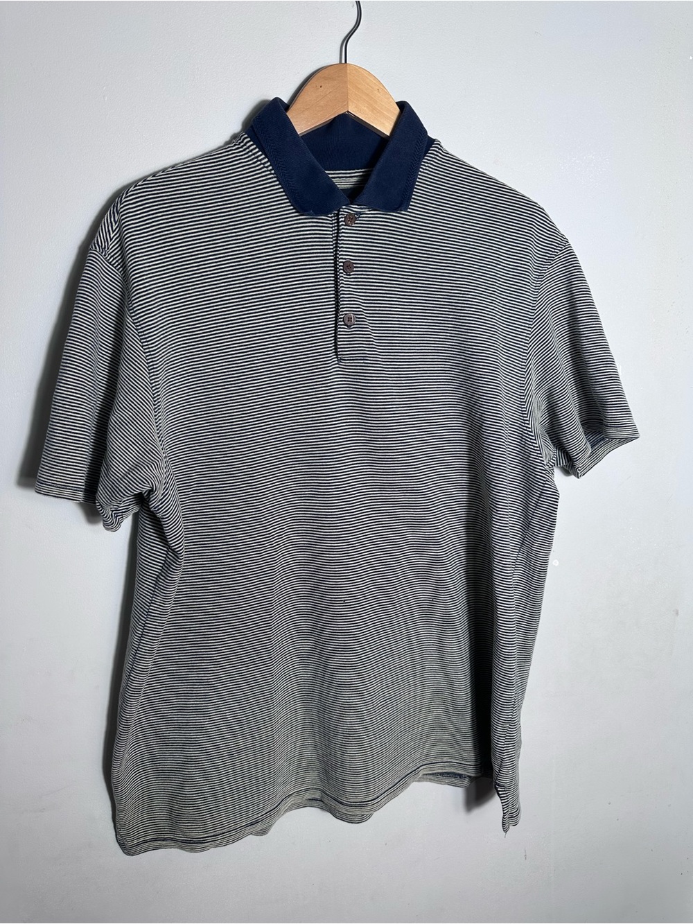 Y2K OP Mens Micro-Stripe Polo Cotton shirt